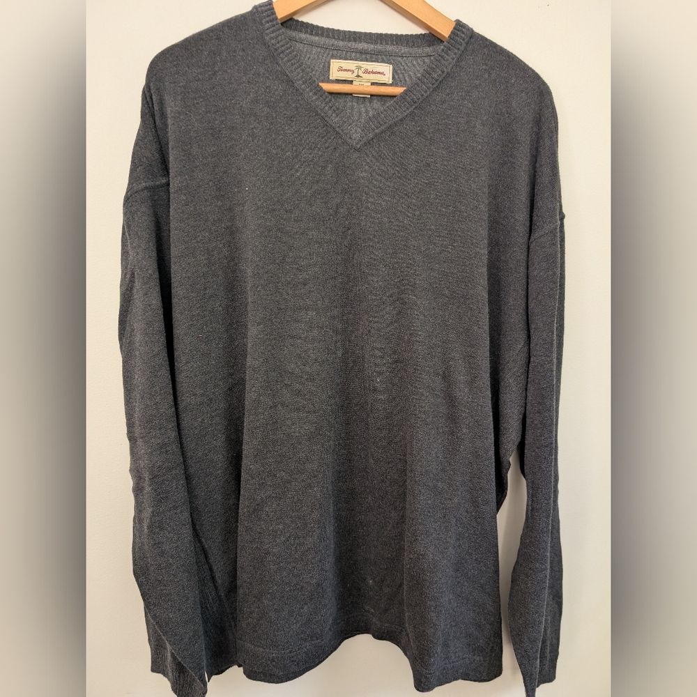 Tommy Bahama Charcoal V-Neck Sweater